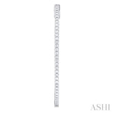 1 ctw Inside & Outside Round Cut Diamond Hoop Earrings in 14K White Gold